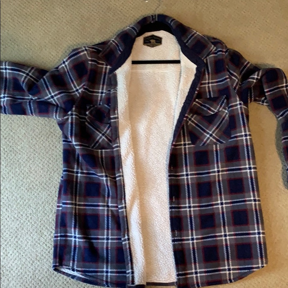 Freedom foundry plaid fur jacket